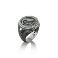 thumbnail image 4 of Capricorn Gothic Biker Ring For Men, Memento Mori Zodiac Signet Ring in Oxidized Silver, Goat Skeleton Ring For Boyfriend, Unusual Ring, 4 of 5