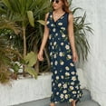 thumbnail image 4 of Maxi Dress Yellow And Blue Daisies Dress Floral Print Street Fashion Bohemia Long Dresses High Waist Graphic Oversized Vestidos, 4 of 7