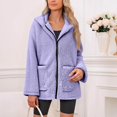 thumbnail image 5 of WTOBBY Women's Oversized Zip Up Hoodie with Fleece Lining, Long Sleeve Pullover Sweatshirt for Fall, Casual and Comfortable Jacket Style,Purple S, 5 of 6