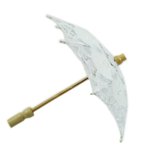 Lace Umbrella Parasol Vintage Wedding Bridal Umbrella with Wood Handle 5 Colors for Decoration