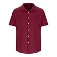 thumbnail image 3 of CHGBMOK Dress Shirts for Men Casual Solid Color Turndown Collar Button Short Sleeved Shirt S-3XL, 3 of 8