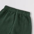 thumbnail image 5 of UngA Toddler Baby Boy 2 Piece Outfit Summer Cotton Linen Casual Short Sleeve T-Shirt Pants Set Kids Cute Plain Spring Clothes (Dark Green,18-24 Months), 5 of 6
