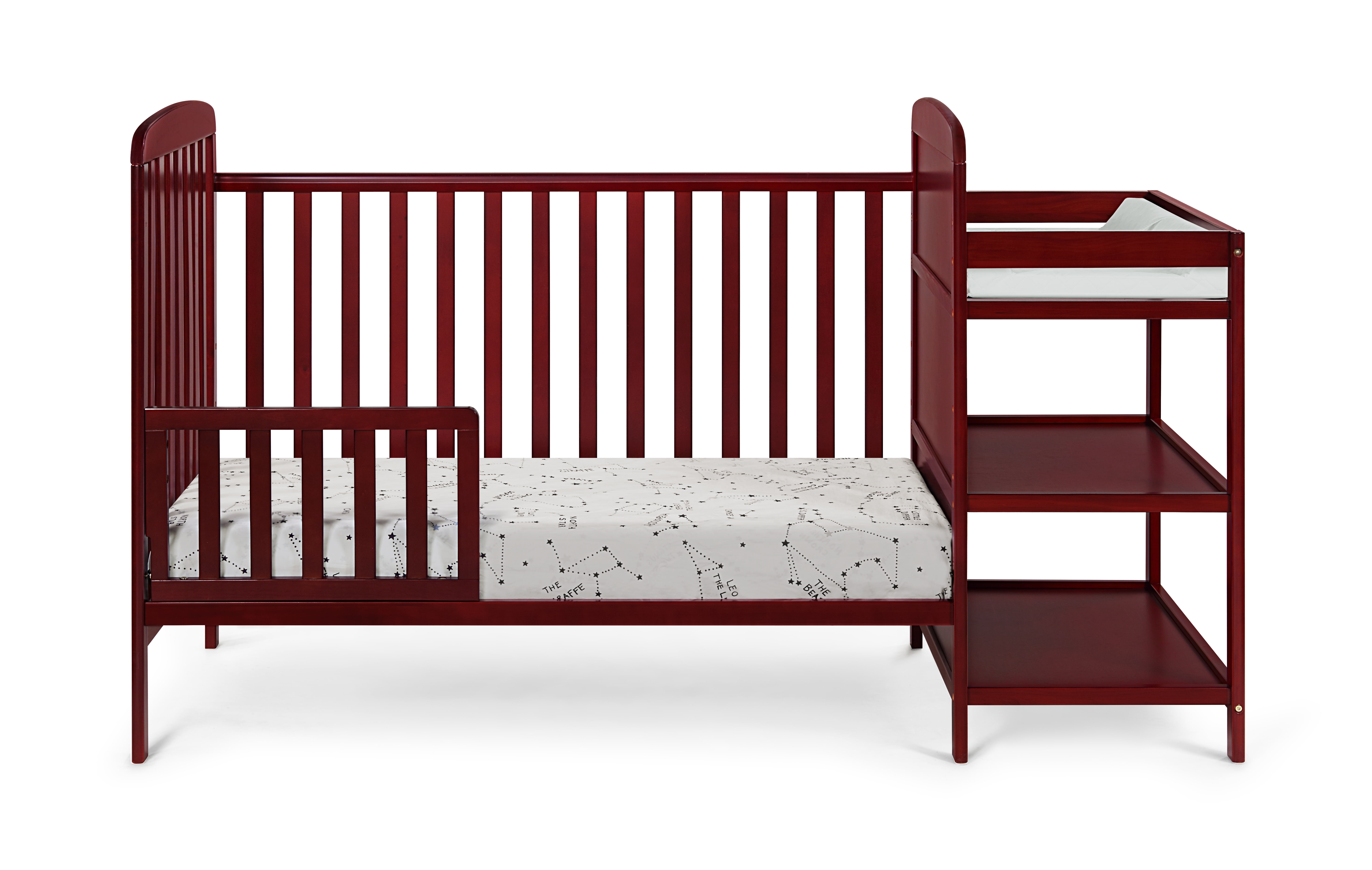 Suite Bebe Ramsey 3-in-1 Convertible Crib & Changer Combo in Cherry