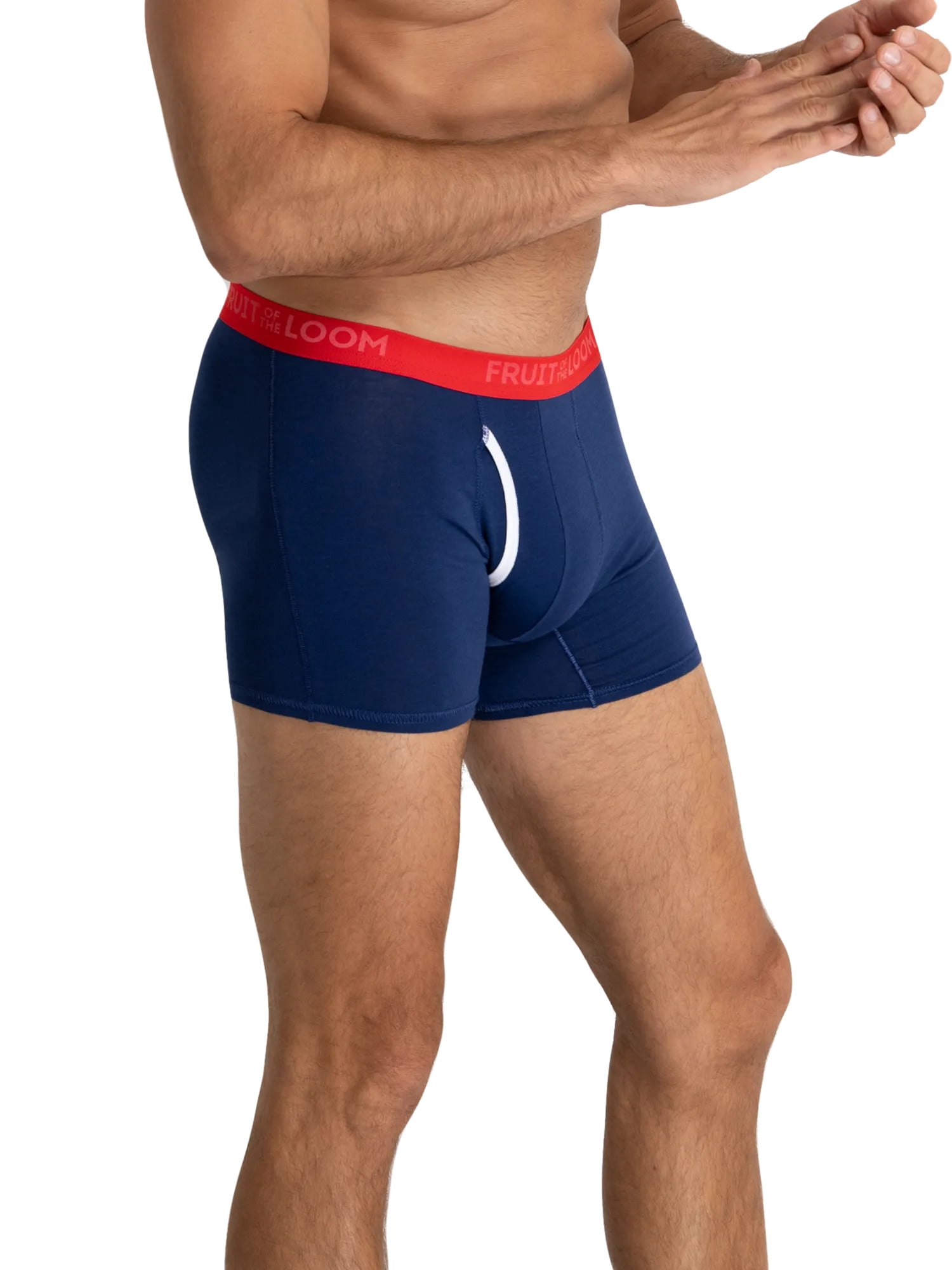 Fruit of the Loom Men's Americana Stretch Boxer Briefs, Moisture Wicking Underwear, 3-Pack