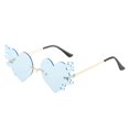 thumbnail image 2 of GIJNRIUIUA Under $5 Polarized Heart Shaped Sunglasses Sun Glasses for Driving Traveling Outfit Light Blue Frame, 2 of 4