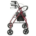 thumbnail image 4 of Aluminum Rollator with Fold Up and Removable Back Support and Padded Seat, Red -, 4 of 10