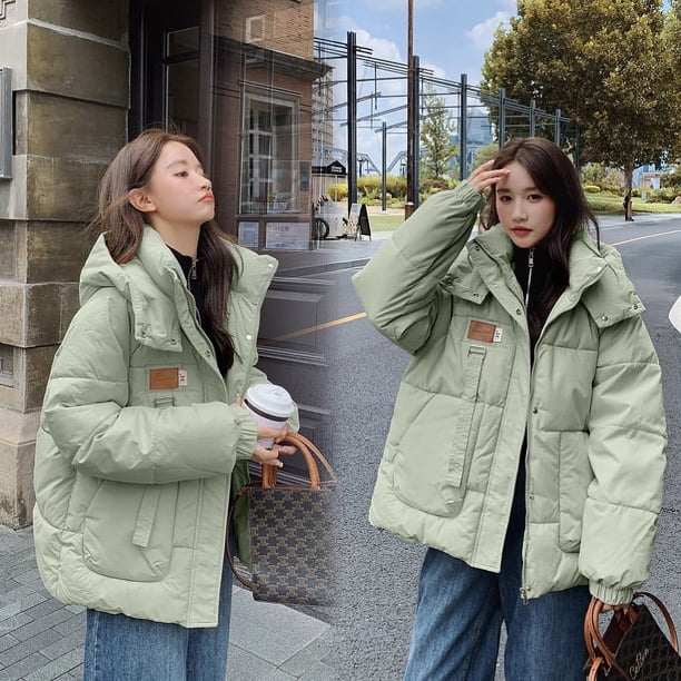 Chaqueta de plumas, chaqueta de algodón, ropa de trabajo holgada para mujer, abrigo grueso, chaqueta de pan, chaqueta de algodón
