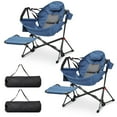 thumbnail image 2 of Ainfox Portable Hammock Camping Chairs with Footrest, Cup Holder, Headrest Cushion Pillow, Rocking, Fodable, Muted Blue(Set of 2), 2 of 8