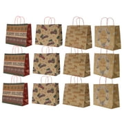 MADISON PAPER Christmas Large Kraft Gift Bags 12 Pack