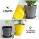 thumbnail image 2 of Maceta de fibra vegetal de 2 piezas y maceta de flores para platillo para oficina en casa, 2 of 7