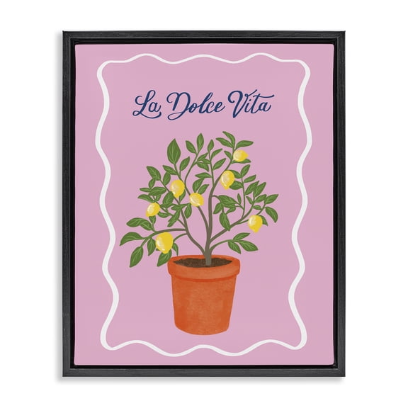 Stupell Industries Modern Dolce Vita Lemon Tree Black Floating Frame Canvas Art, 17 x 21, by Be Ni La