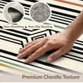 thumbnail image 6 of ODIKA 9'x12' Washable Area Rug Striped Horizontal Door Stripe Featuring Centered Text Motif for Great Room, Indoor Concept, Large Living Low Pile, Flatwoven, 6 of 7