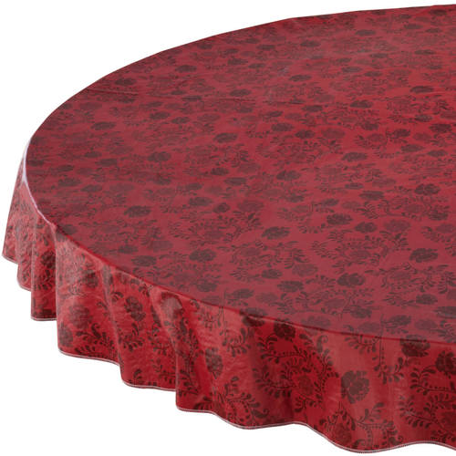 The Kathleen Vinyl Table Cover By HomeStyle Kitchen70" RoundRed