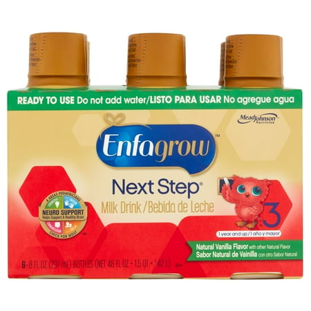 Enfagrow Toddler Next Step Vanilla (4 Pack) Milk Ready-to-Drink Milk Drink, 8 fl oz bottles, 6pk