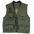 thumbnail image 2 of Zysthvn Fall Mens Jackets Lightweight Casual Outdoor Cargo Vest for Men V-Neck Half Zip with Pockets Solid Vests, Green L, 2 of 7
