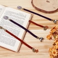 thumbnail image 4 of 1set Velvet Ribbon Bookmarks with Alloy and Glass Bead Bee & Honeycomb & Oval Mixed color 230mm 2 styles 2pcs/style 4pcs/set, 4 of 7
