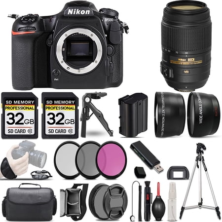 Nikon D500 DSLR Camera +55-300mm f/4.5-5.6G ED VR Lens +3 PC Filter +64GB