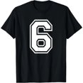 thumbnail image 1 of Playera de Cumpleaños con Número 6 para Deportista Jersey de Equipo T-Shirt Mujer, 1 of 5