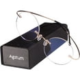thumbnail image 3 of Agstum Memory Titanium Round Optical Eyeglasses Rimless Flexible Glasses Frame 46mm, 3 of 6