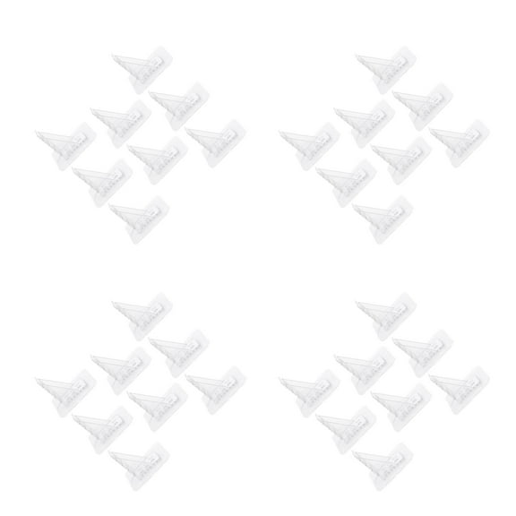 WASHWEPE Raindrops 32 pcs Transparent Shelf Brackets for Floating Shelves Corner Wall Plastic Adhesive Support