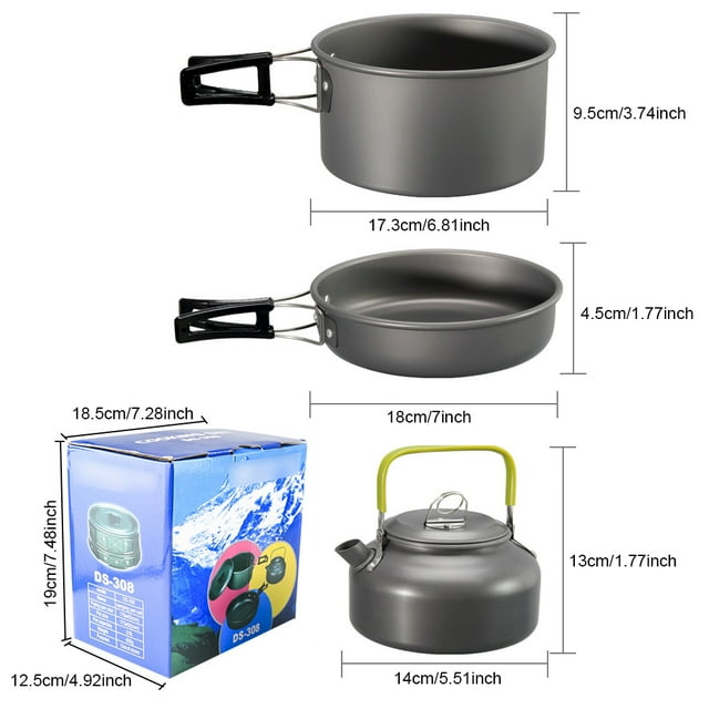 Kit de Cuisine de Camping Ustensiles de Table Poignée Pliante Pêche avec Poignée Pliante Randonnée Pique-Nique Voyage Pêche Randonnée Fournitures de Cuisine Orange