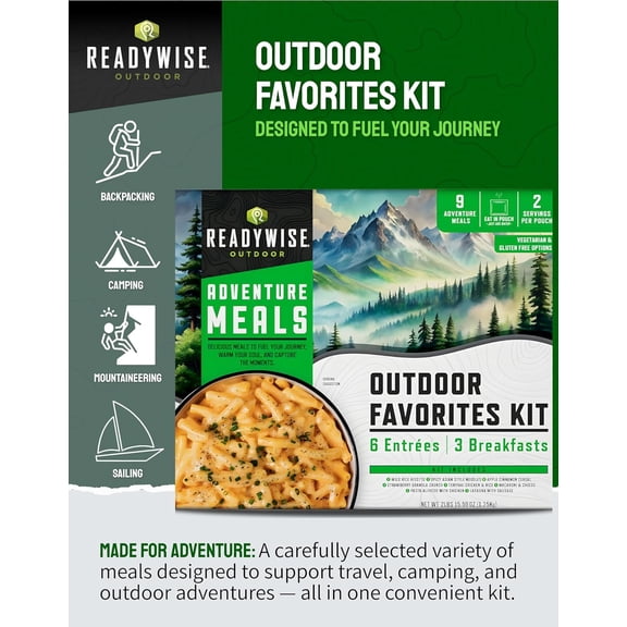 Freeze Dried Survival Food Kit – 18 Servings Emergency Food Supply for Long Term Food Storage, Camping & Backpacking Meals, Just Add Water Prepper Food