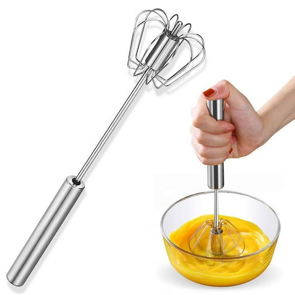 Egg Whisk,2 Pack Stainless Steel Home Kitchen Tool, Hand Easy Whisk Egg Beater Manual Mixer Blender for Whisking, Beating & Stirring.