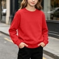 thumbnail image 4 of DJDLJWCJ Boys Long Sleeve Sweatshirt Solid Color Crewneck Pullover Boys Stretch Soft Lightweight Sweatshirts Red Size 11, 4 of 7