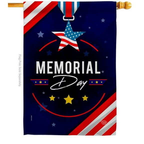 28 x 40 in. Memorial Day Honor American Vertical House Flag with Double-Sided Decorative Banner Garden Yard Gift