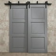 thumbnail image 2 of Sliding Closet Barn Bypass Doors 36 x 96 inches | Ego 5010 Painted Grey Oak | Modern 6.6ft Rails Hardware Set | Wood Solid Bedroom Wardrobe Doors, 2 of 4