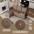 thumbnail image 4 of Sobaniilo Convertible Sectional Sofa Couch, Modern Linen Fabric L-Shaped 4-Seat Sofa Sectional with Reversible Chaise for Small Space (Brown), 4 of 8