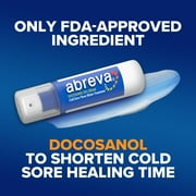Abreva Docosanol 10 Percent Cold Sore and Fever Blister Treatment Cream Pump, 2G