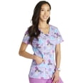 thumbnail image 4 of Tooniforms Scrubs Top For Women V-Neck Print TF641, 4 of 7