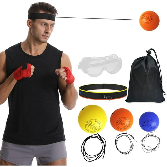 Boxing Reflex Ball Set, Boxing Training Ball Set with Adjustable Headband, Boxing Ball Headband, Boxing Equipment for Quick Reflexes, Improve Speed and Hand-Eye Coordination