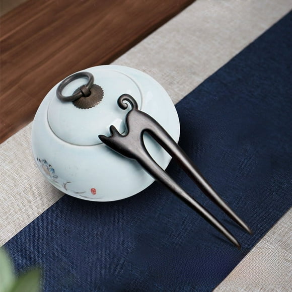 Horquilla hecha a mano de ébano, broche para el cabello de sándalo verde, estilo retro, plancha para el cabello para novia