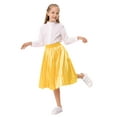 thumbnail image 4 of Oyang Little Girl's Pleated Elastic High Waist Swing A-line Chiffon Flared Midi Skirt 3-12Y, 4 of 10
