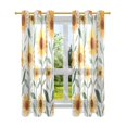 thumbnail image 7 of Yayeee Window Curtains Set of 2 for Living Room Light Filtering 63"x52", Sunflowers and Leaves Pattern, 7 of 7