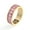 October - Pink - Gold, variant on Eternity Rainbow Baguette Ring, Emerald Cut Cubic Zirconia, Birthstone Wedding Thumb Ring for Women and Men – Muses Art Design