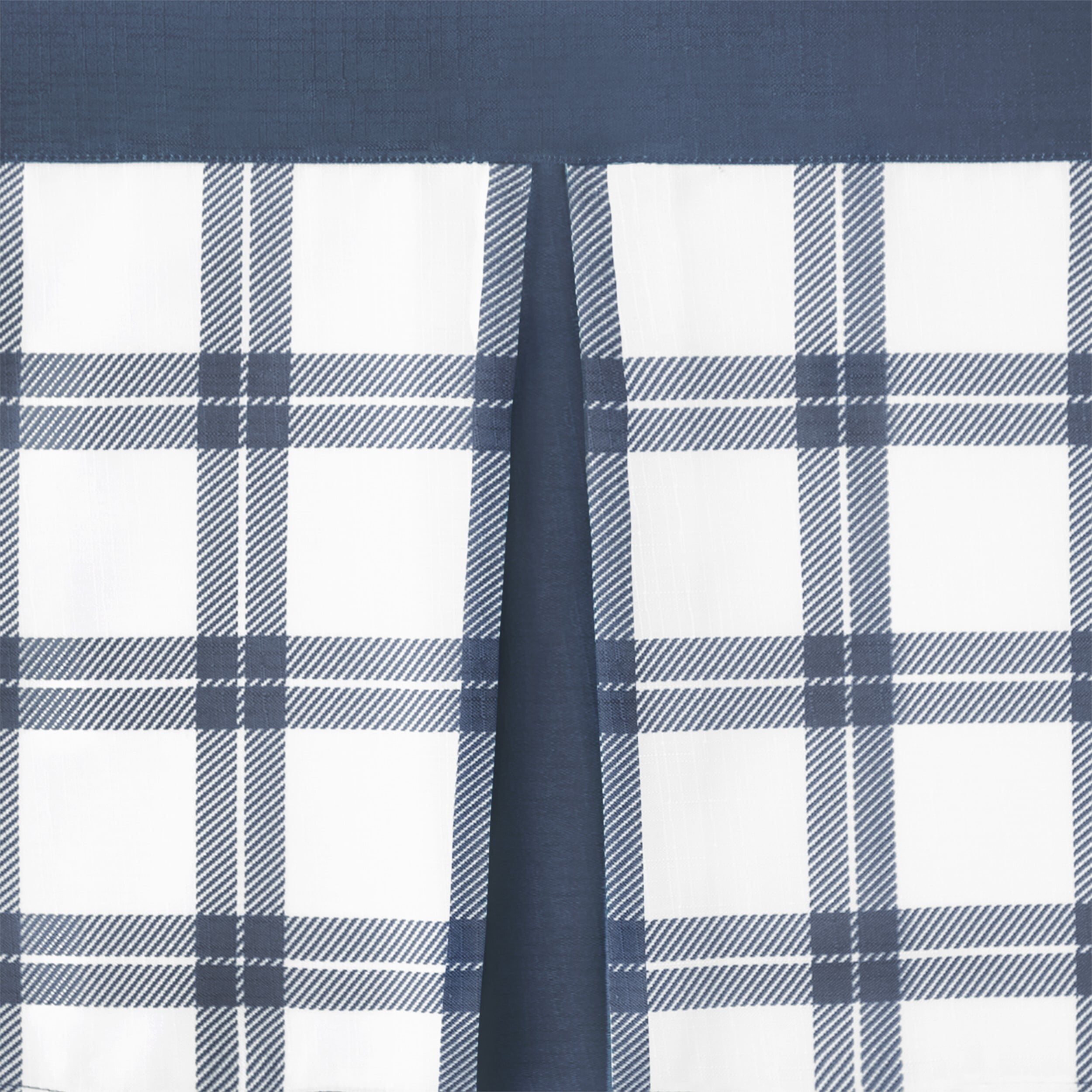 Achim Tate Plaid Light Filtering Tier and Valance Curtain Set, Blue, 58" x 24"