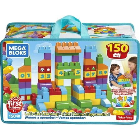 UPC: 0887961660074 | MEGA BLOKS Let s Get Learning Building Toy Blocks with Storage Bag (150 Pieces) for Toddler