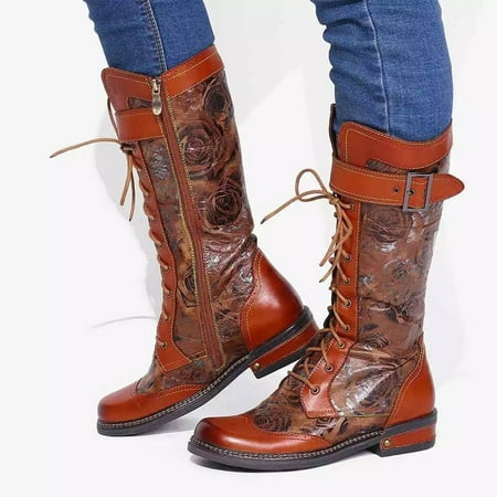 

HOMBOM Women Shoes Mom Middle Mid Calf Boots Winter Slouch Boots White Boots Casual Christmas Boots For Reduced Price