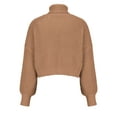 thumbnail image 6 of Hinvhai Fashion Women Solid Long Sleeve Pullove Turtleneck-Neck Casual Sweater Tops On Seasonal Clearance Khaki 10(XL), 6 of 7