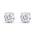 thumbnail image 2 of AFFY 0.66CT Solitaire Stud Earrings for Women 4.5MM Round Moissanite Diamond 14K Yellow Gold over Silver, 2 of 5