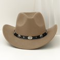 thumbnail image 6 of sususu Cowboy Hat for Men Western Wide Brim Hat with Metallic Accents – Adjustable Cotton-Blend for Daily Wear,Outdoor,Travel Khaki, 6 of 7