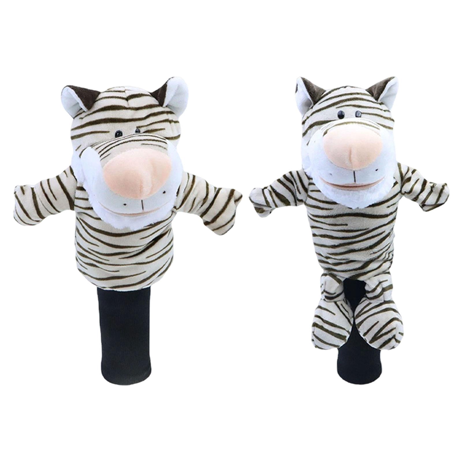 funtasica 2 Pieces Tiger Plush Golf Club Head Covers Driver Fairway Wood Headcovers Golfer Gift Universal Soft Funny Protection Sleeves