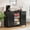 Black, variant on 53" Black and Brown Coffee Bar Cabinet with Fridge Space, Charging Station, Glass Rack, Fluted Doors & Storage Drawers – Sideboard for Kitchen, Dining Room