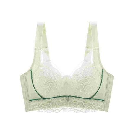 SMihono Push Up Bras for Women Uplift High Support Everyday Bras Comfy Soft Balconette Bra Breathable Underwear Bras Green 40