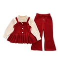 thumbnail image 1 of Odeerbi 0-11 Años Niñas Conjuntos Tops Manga Larga Con Volantes Pantalones de Pata Ancha Conjunto de Dos Piezas, 1 of 3