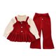 thumbnail image 1 of Odeerbi 0-11 Años Niñas Conjuntos Tops Manga Larga Con Volantes Pantalones de Pata Ancha Conjunto de Dos Piezas, 1 of 3
