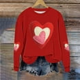 thumbnail image 5 of Tnhcen Women's Valentine's Day Crewneck Long Sleeve Oversized Heart Print Sweatshirt 100% Polyester Casual Loose Pullover Top for Women S-5XL, 5 of 5